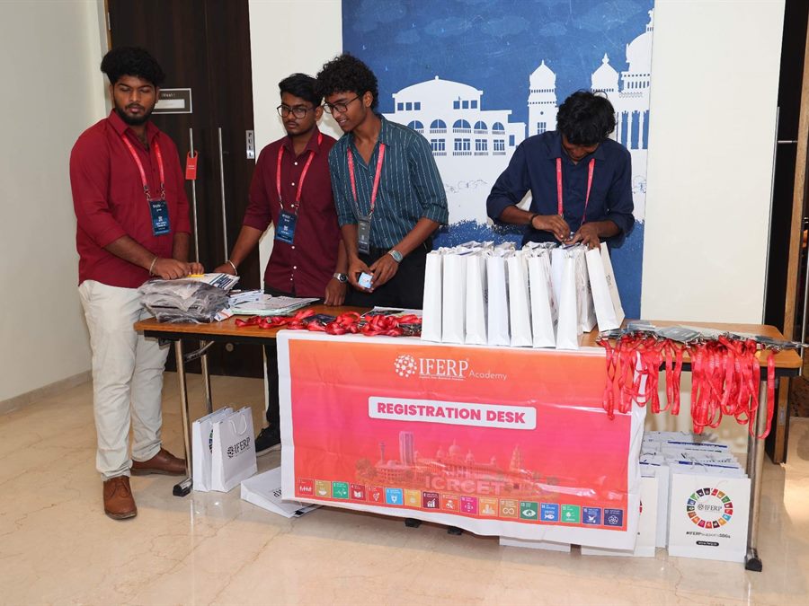 Delegates checking in at the ICRCET registration desk