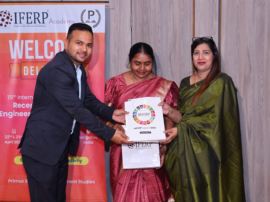 Certificate presented to a delegate at the welcome backdrop